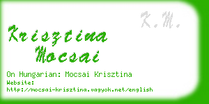 krisztina mocsai business card